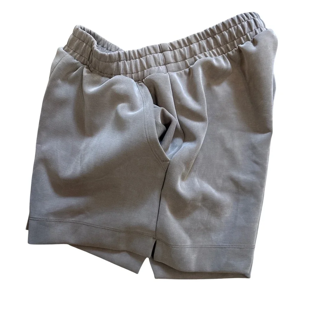 A New Day Womens High-Rise Gray/Taupe Elastic Waist Shorts Side Pockets Small - Picture 8 of 8